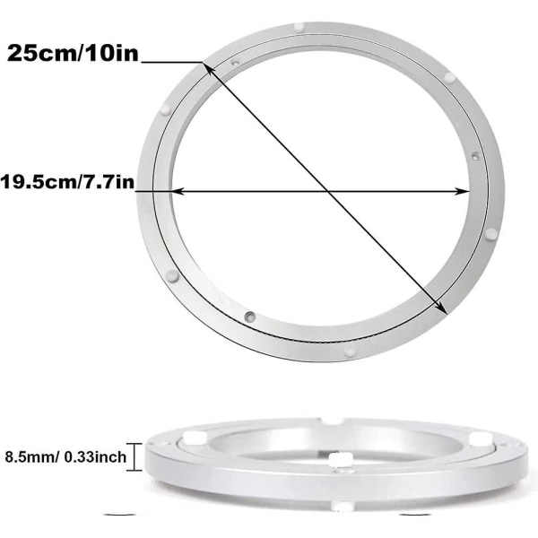 Lazy Susan, Bord Lazy Susan, Heavy Duty Lazy Susan, enkle å installere sklisikre gummiføtter, for kjøkken, stue (10 tommer)