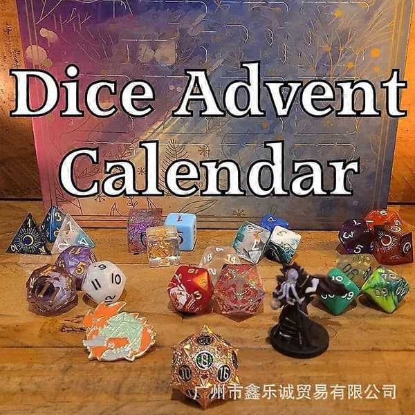 Dungeons & Dragons Terning Adventskalender Blind Box, 24-dagers Nedtelling Terning Juletrepynt Sett