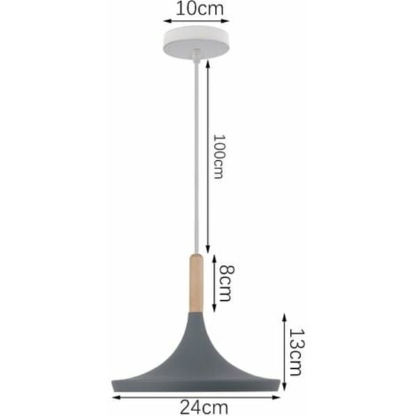 Moderne Kreativ Industriell Pendel Lysekrone Justerbar Pendel Lampe Enkel Kjøkken Stue - Grå