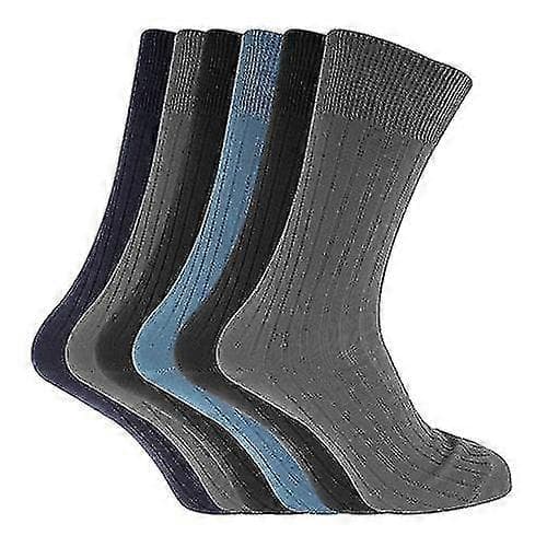 Herrstrumpor 100% Ribbad Bomull Klassisk Modell (6-pack)