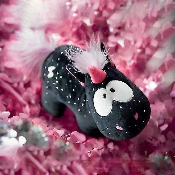 22 cm Angel Black Unicorn Plysch Animal Toy S black