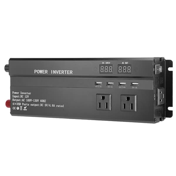 12V 24V til 110V Sort Bil Solcelle Inverter 3000W 4000W 5000W Høj Effekt