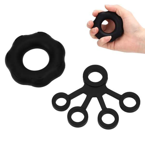 Håndstyrketrener Ring Expander Finger Pull Motstandstrening Belte Svart