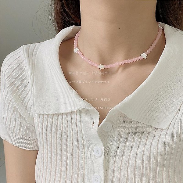 Halskjede Heart Stud Summer Outfit Motesmykker Ac1315