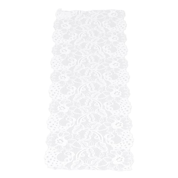 Hvit blondebånd 17 cm bredt 10 yards elastisk trygt enkelt elegant klesplagg