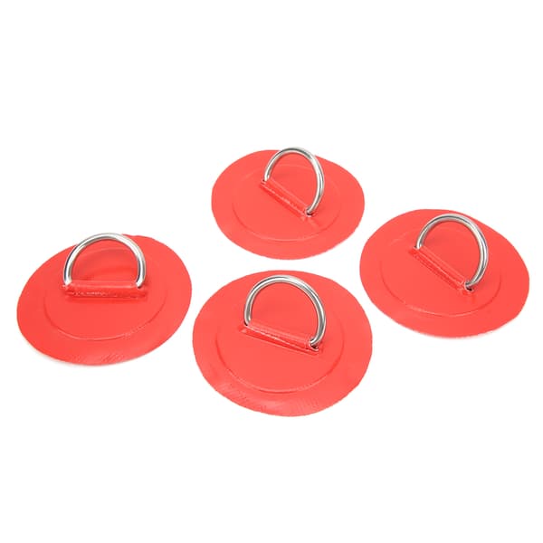 4 stk. Oppustelig Båd D Ring Patch PVC Holdbar Marine Rustfrit Stål Fast Spænde Rød