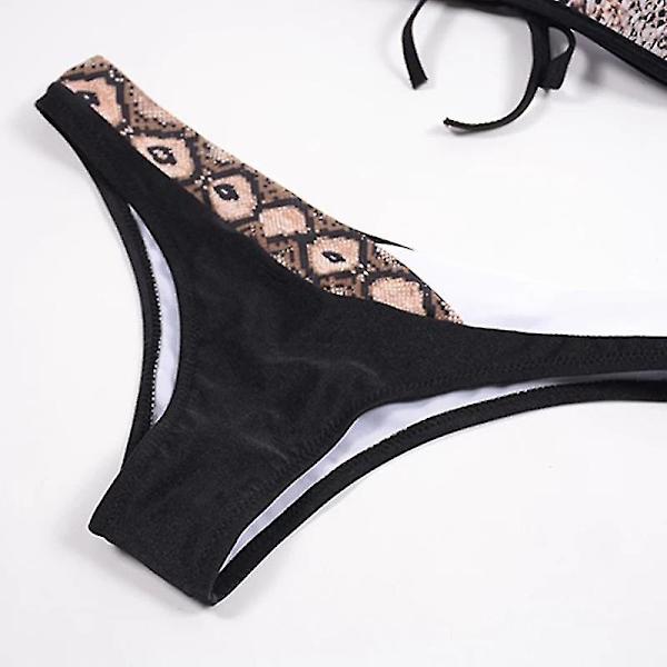 Dam Sexig Halter Bikini Set Push-up Vadderad BH Baddräkt L