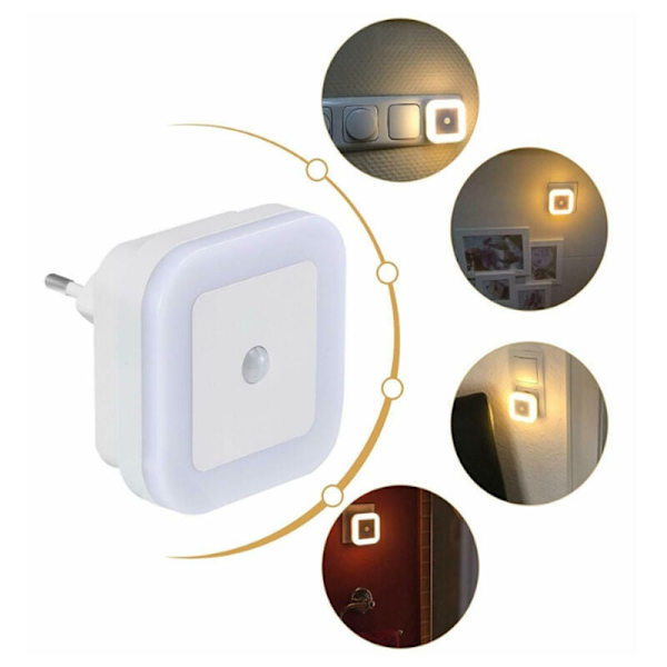 2 st LED energibesparande nattljus, varmt vitt ljus, barnrums korridortrappa，