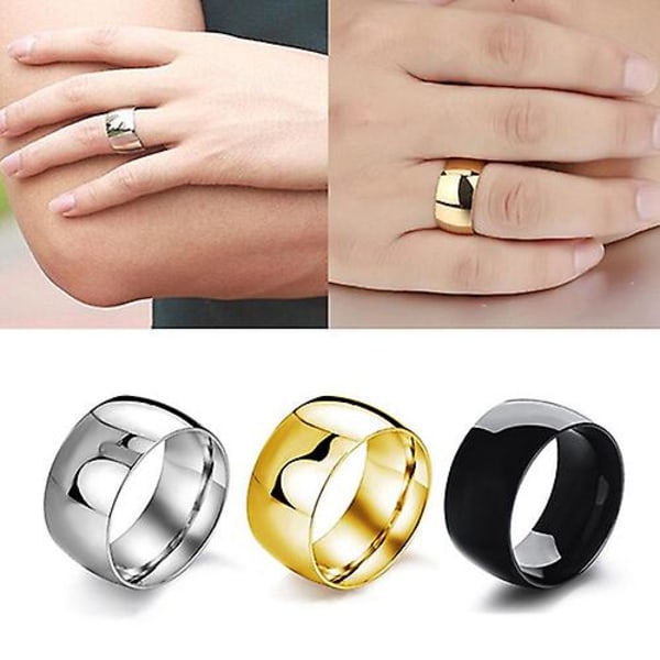 Menn Kvinner Titan rustfritt stål Band Ring Bryllup Engasjement Lover smykker Black 9