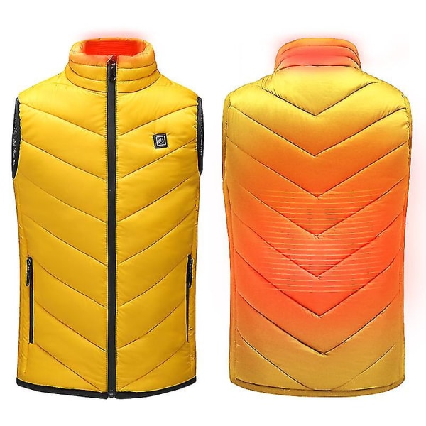 Uppvärmd väst, unisex uppvärmda kläder för barn 150cm Yellow