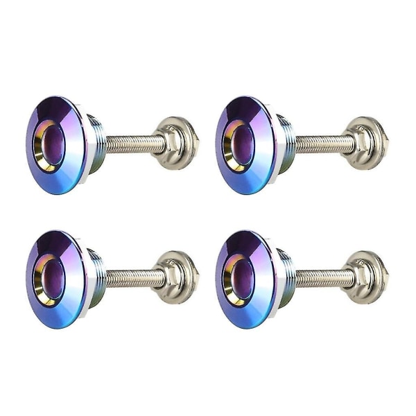4x bil-tryckknapp-huv Huv-stift Lås-klämma Universal Quick Release Spärr Huva Colorful