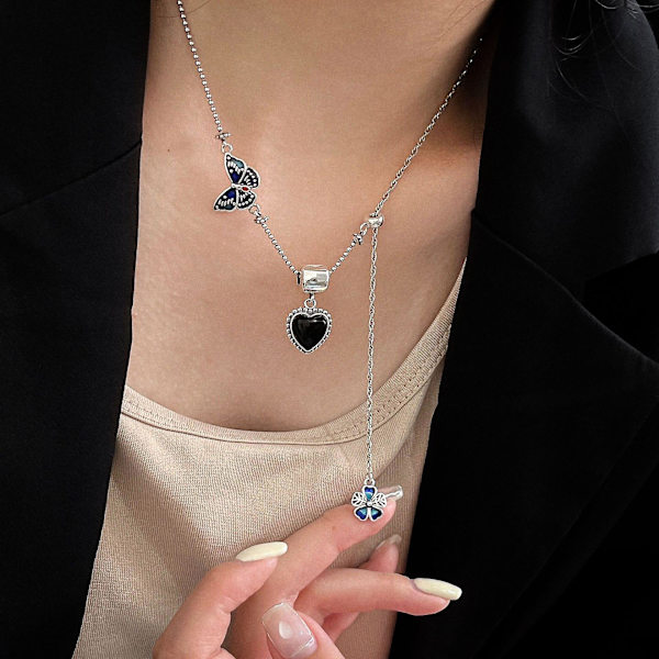 Hänge 925 Silversmycken Heart Stud Modesmycken Ac8194