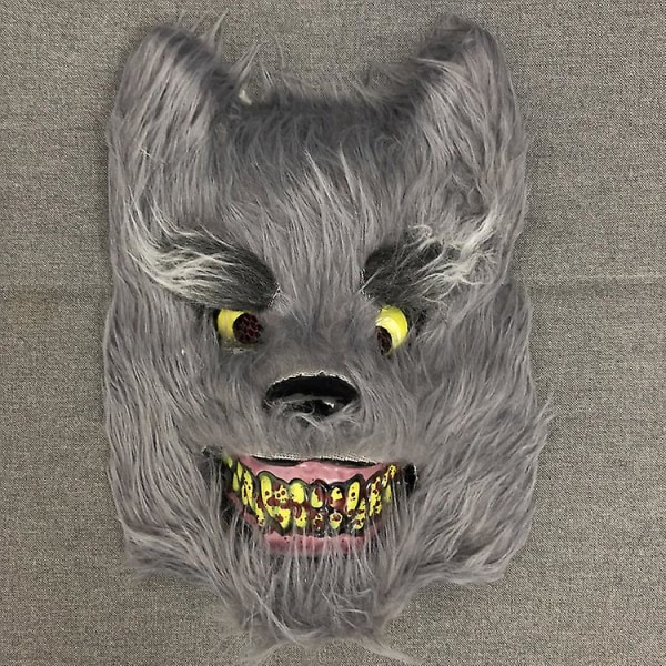 Skrämmande mask halloween cosplay skallig gubbe mask Wild wolf