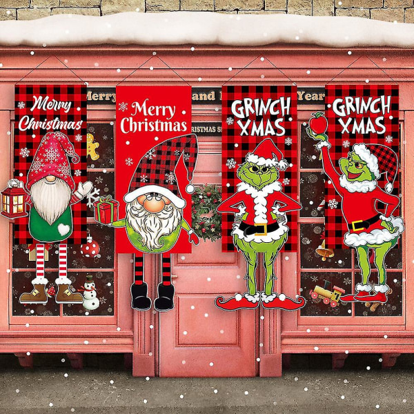 4stk julepynt grinch Hanging Feet Doll