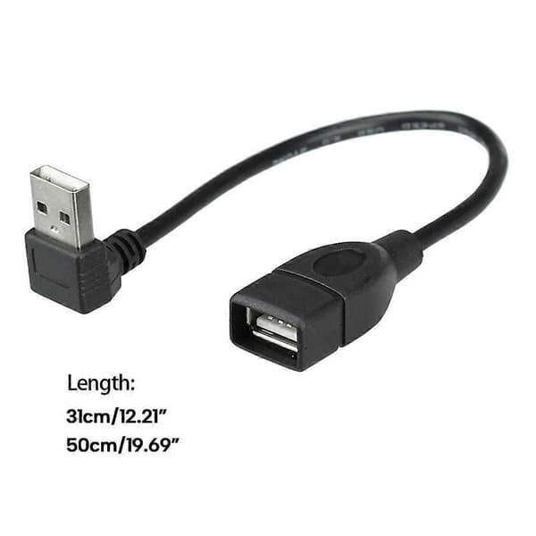 Ny 90 graders vinklet ned/opp USB 2.0 skjøtekabel hann til hunn data lade harddisk U-disk USB datakabeltilkobling