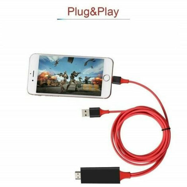 Lightning-sovitin, kaapelisovitin Yhteensopiva iPhonen, iPadin, iPodin 1080P Digital AV Sync -näyttöliittimen kanssa HDTV M:lle