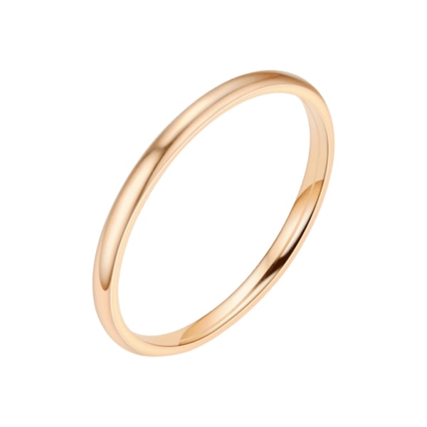 Fingerring Elegant glat overflade minimalistisk simpel stil tynd stabelring til fødselsdag Rose Gold US 9