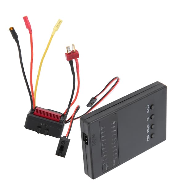 35A Børsteløs ESC Elektronisk Hastighedsregulator med Programkort til 1/18 1/16 Skala RC Bilmodel Rød