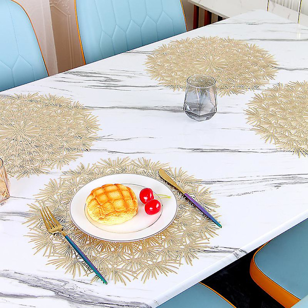 4 st Maskros Placemats Matbord Mattor Matsalsunderlägg Metalliska Placemats Utomhus Placemats Isolering Kaffemattor