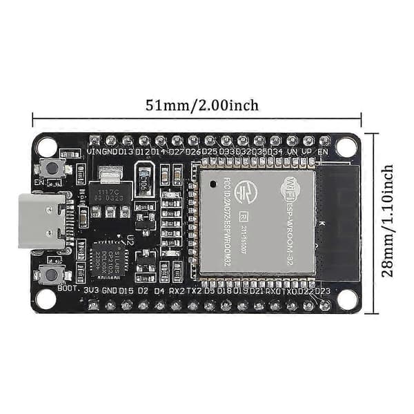 5 st utvecklingskort Typ C 30 stift ESP-WROOM-32 ESP32 ESP-32S CP2102 2,4 GHz Dual-Mode WiFi + Bluetooth med AP STA