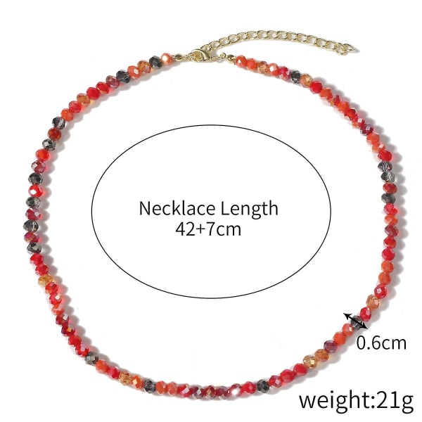 Halskjede Crystal Choker motesmykker B1670 N2205-4