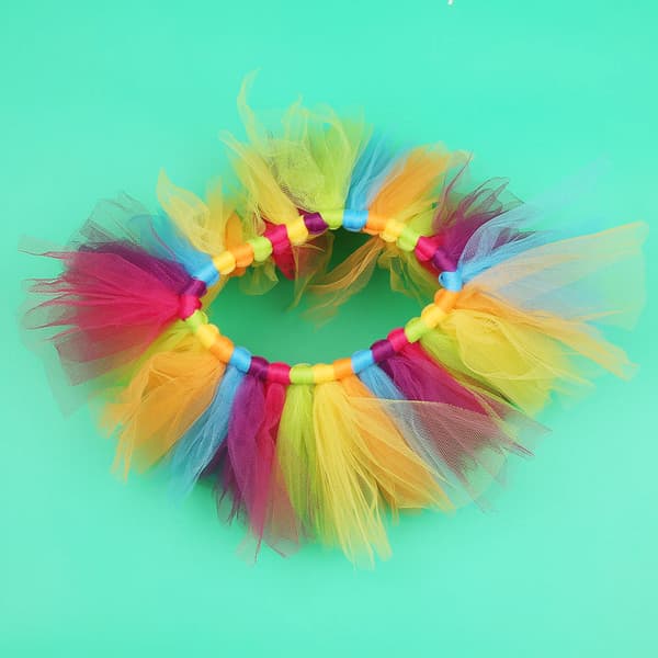 Nyfödd Fotografering Regnbåge Bubbla Tutu Kjolar Hårband Set