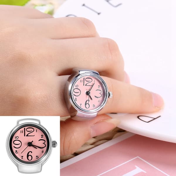 Mode Quartz Analog Rund Ring Kærlighedsur til Kvinder Mænd Pink