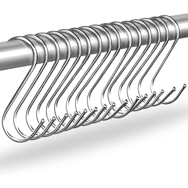 Piao En set av 15 rostfria S-krokar, rost- och korrosionssäkra metallkrokar, 4,7&quot; S Form