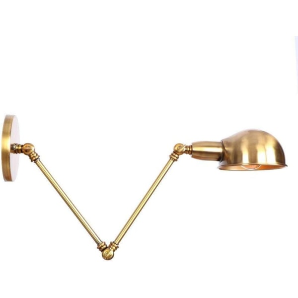 Retro justerbar svingarm industriel væglampe Retro fleksibel arm væglampe og guld metalskærm