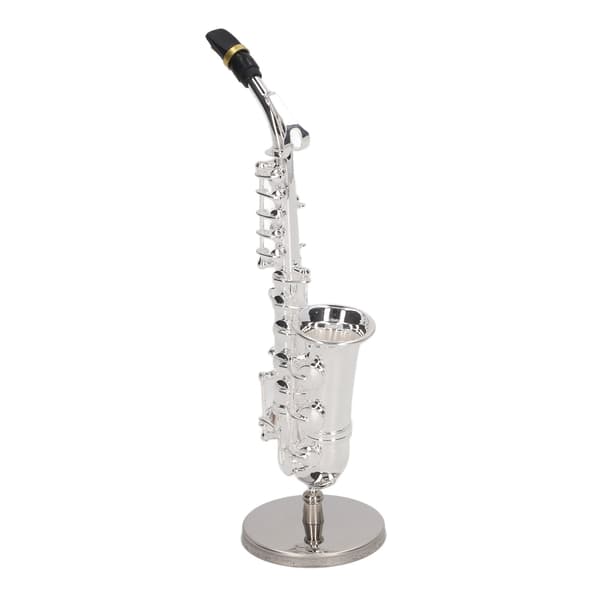 Altsaksofonpynt Mini Saksofondekorasjon Musikkinstrumentmodell Gave med Askebunn 14cm