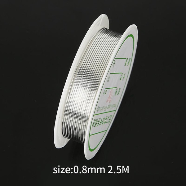 0,2-1 mm kobbertråd smykketråd for armbånd Halskjeder Fargerike perler tråder smykkesnorer Silver 0 8mm 2 5M
