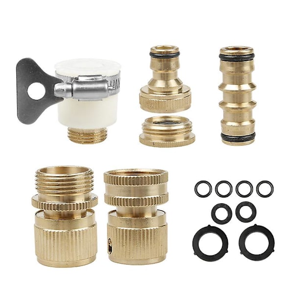 L 4 stykker gevindadaptere, Messing Connect Y Ventil Slange ende Rørfittings til rør Universal Adapter Tilbehør Adapter Connector