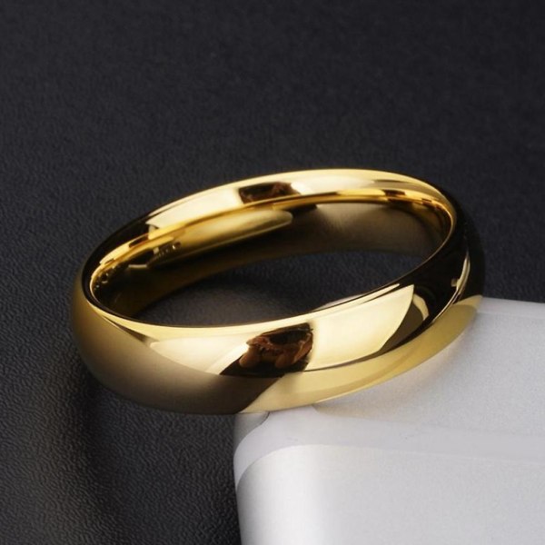 Unisex enkel hög polsk vanlig kupol fingerring par förlovningssmycken present Rose Gold US 9