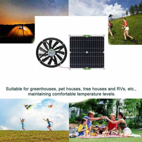 Solpanel 100W Monokristallin kisel Solpanel Solfilm 12V Solfläkt 10 tums minikylfläkt Solfläkt