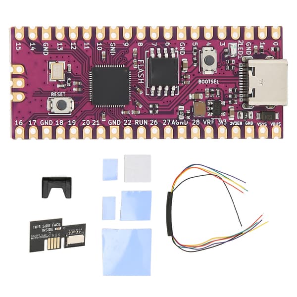 Raspberry Pi Dual Core ARM Cortex M0+ 264KB Mikrokontrollerikortti SD2SP2 SDLoad SDL -sovittimella, musta
