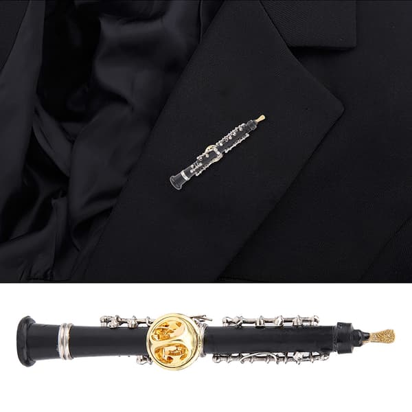 Musikinstrument Mini Pin Brosche - Obo Design