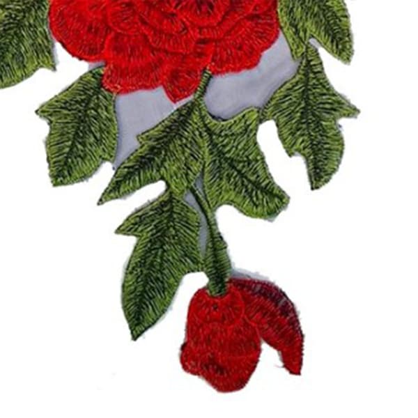 Rose Patch 25,5x18,5 cm Udsøgt tekstur holdbar polyester multifunktionel blomsterpatch til tøj, tasker og sko