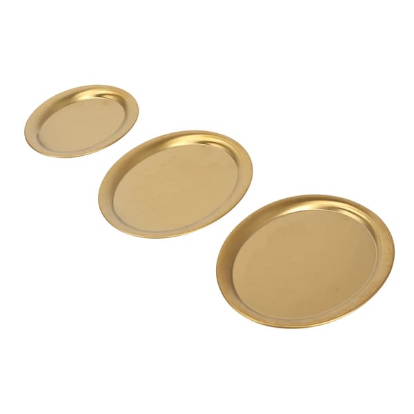 Rustfritt stål speilpolert dessertbrett gull snacks smykker display plate