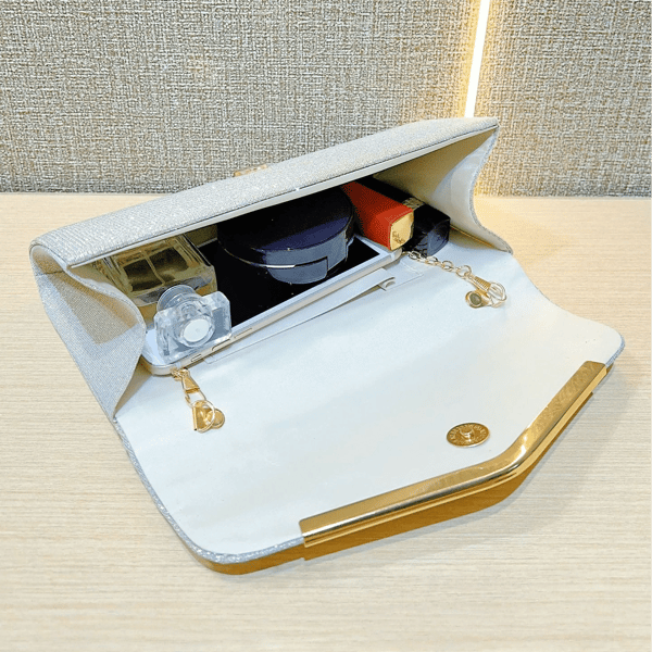 Kvinnors Aftonväskor Glänsande Rosett Clutch Bröllop Glitter Strass Clutch Party, Bal Handväskor