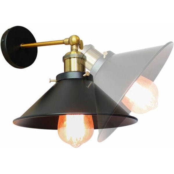 Set med 2 Retro industriell taklampa Paraplyhatt i metallstil 22 cm taklampa, lampvägglampa E