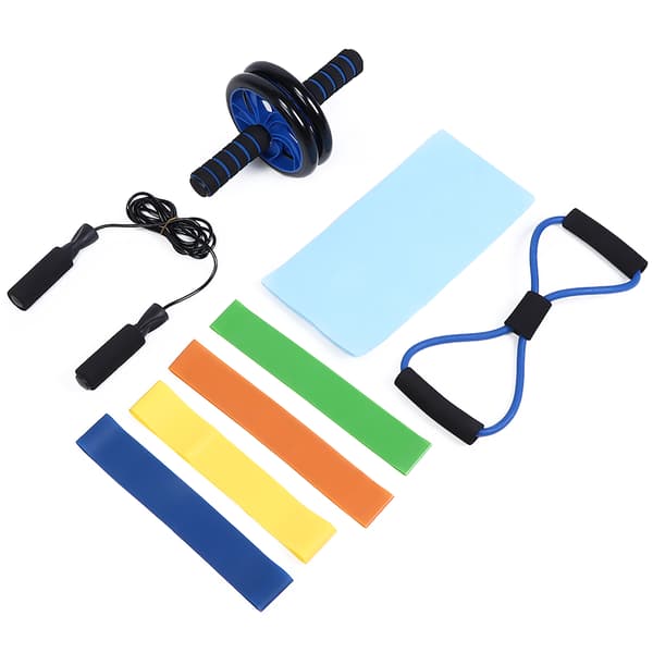Abdominal Roller Hjul Hoppetau Brystekspander Treningsutstyr Sett