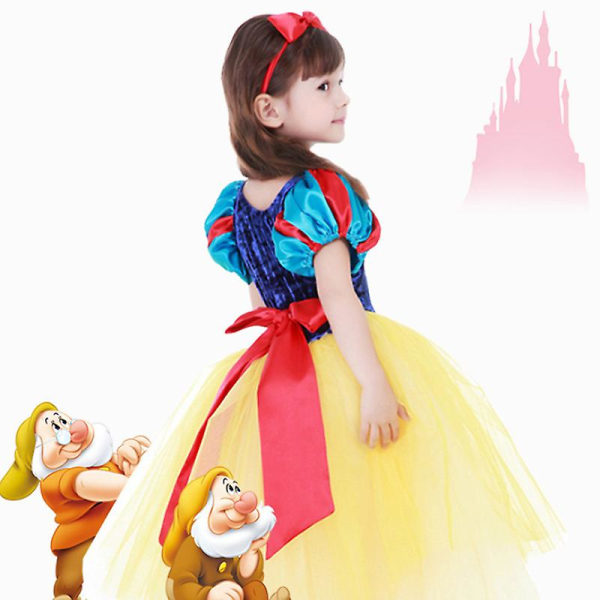 Kid\ Snow White Dress Cartoon Figur Performance Costume 100cm