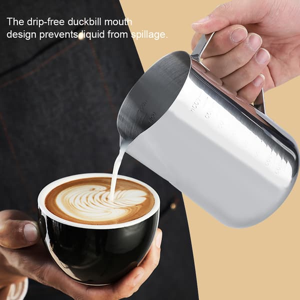 Latte Art melkeskummekopp i rustfritt stål 1000ml