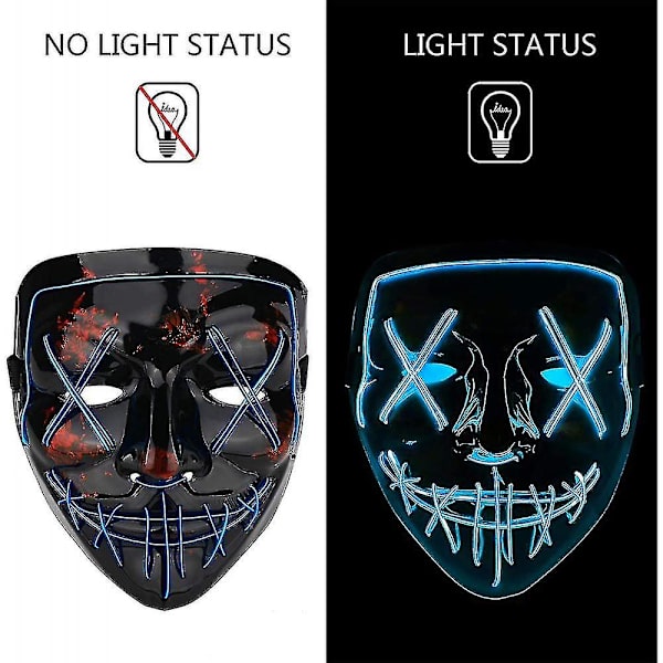 Halloween Mask Led Light Up Masker Til Festival Cosplay