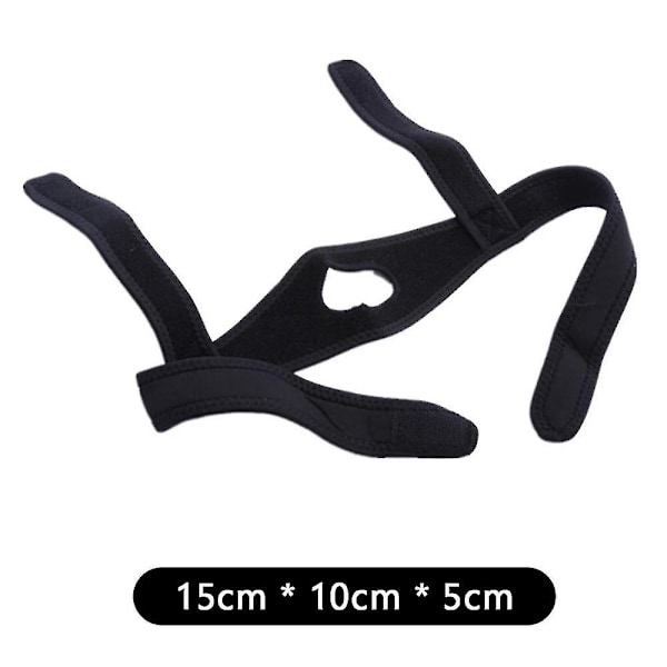 Justerbart Anti Snore Hakband Bälte Sova Stoppa Snarkning Huvudrem Black