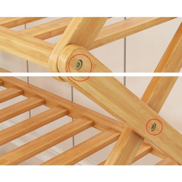 Skostativ, sammenleggbart skostativ i bambus, egnet for hjem, stue, balkong 60 cm lengde