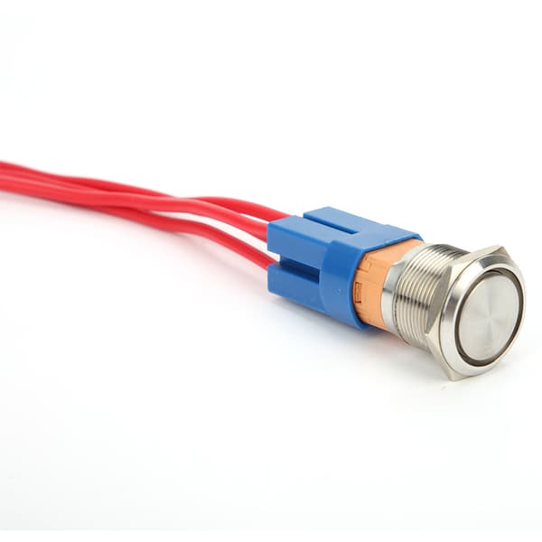 22mm 20A 250V AC Trykknapp Bryter Flat Hode Metall 4Pin Socket Selv Reset