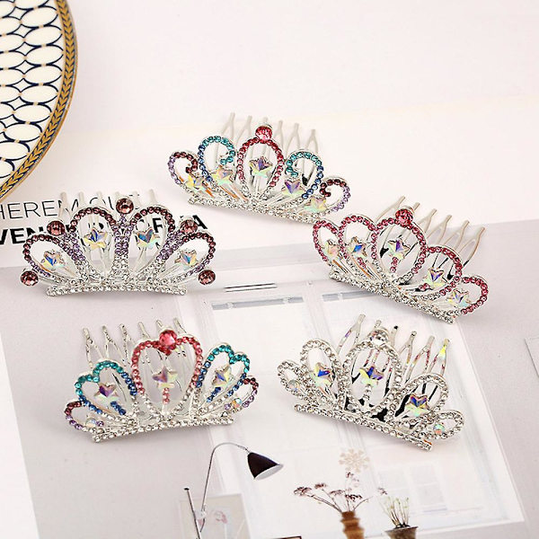 Børne Rhinestone Crown hårkam Babytilbehør Børnedag hovedbeklædning Style 3