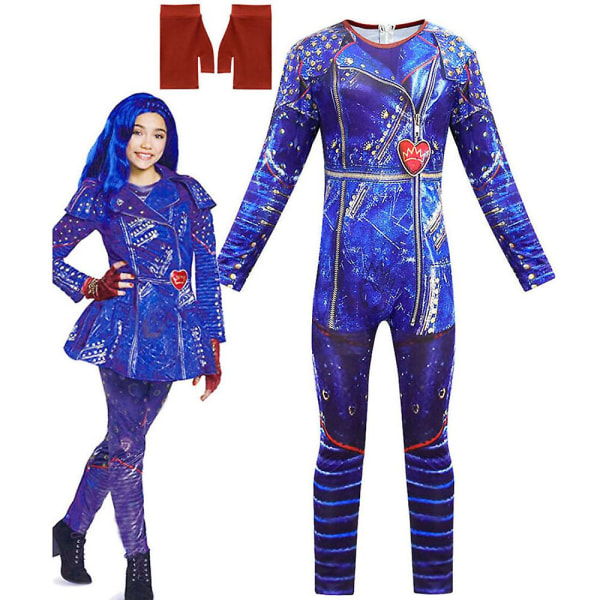 3pac Evie Halloween Cosplay Party Costume Jumpsuit Jenter 5-6 Years