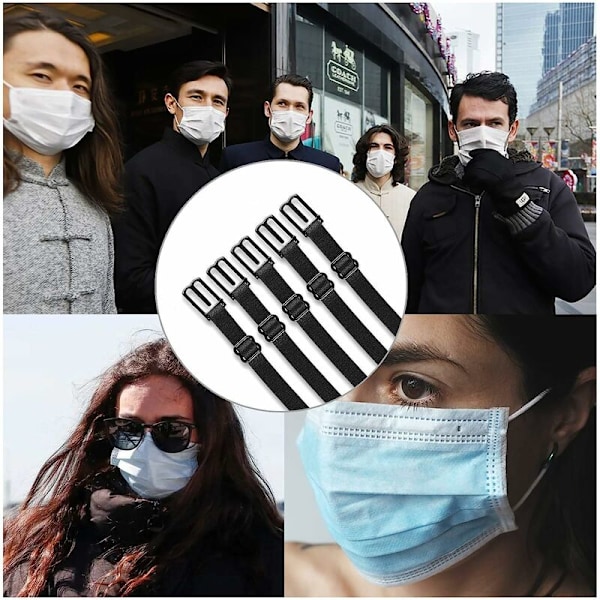 10 stycken maskremsförlängningar Elastiskt maskfäste för öronavlastning på nacke och rygg, hörselskydd, halkfri maskförlängning, justerbar mun G